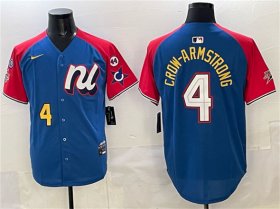 Men\'s National League #4 Pete Crow-Armstrong Blue Red Alternate 2025 All-Star With Patch Edition Limited Stitched Baseball Jersey Cheap Wholesale