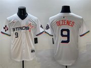 Cheap Men's Houston Astros #9 Zach Dezenzo White 2025 City Connect With Texas Patch Limited Stitched Baseball Jersey