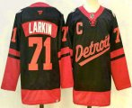 Men's Detroit Red Wings #71 Dylan Larkin Black 2025 Stadium Series Stitched Jersey Cheap
