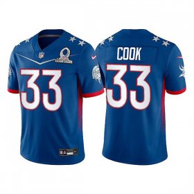 Wholesale Cheap Men\'s Minnesota Vikings #33 Dalvin Cook 2022 Royal NFC Pro Bowl Stitched Jersey