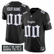 Cheap Men's Philadelphia Eagles Active Player Custom Black 2025 F.U.S.E. 'Gothic Philly Edition' Vapor Limited V2 Football Stitched Jersey