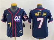 Youth American League #7 Bobby Witt Jr. Navy 2025 All-Star Edition Limited Stitched Baseball Jersey Cheap Wholesale