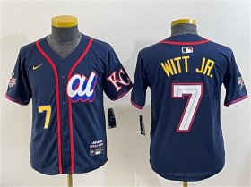 Youth American League #7 Bobby Witt Jr. Navy 2025 All-Star Edition Limited Stitched Baseball Jersey Cheap Wholesale