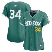 Women's Boston Red Sox #34 David Ortiz Green 2025 City Connect Limited Stitched Baseball Jersey(Run Small) Cheap