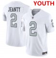 Cheap Youth Las Vegas Raiders #2 Ashton Jeanty White 2025 F.U.S.E. Vapor Stitched Football Jerseys