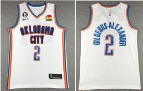 Cheap Men\'s Oklahoma City Thunder #2 Shai Gilgeous-Alexander Association Edition White Jersey