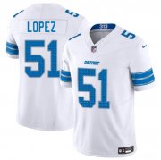 Cheap Men's Detroit Lions #51 Roy Lopez White 2025 F.U.S.E. Vapor Limited Football Stitched Jersey