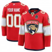 Men's Florida Panthers Custom Red 2025 Stanley Cup Final Patch Stitched Hockey Jersey Cheap