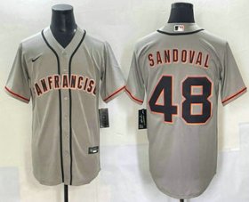Men\'s San Francisco Giants #48 Pablo Sandoval Grey Cool Base Stitched Jersey