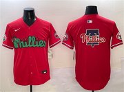 Cheap Men's Philadelphia Phillies Team Big Logo Red Phanatic Limited Stitched Jersey