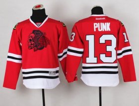 Wholesale Cheap Blackhawks #13 Punk Red(Red Skull) Stitched Youth NHL Jersey