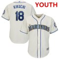 Youth Seattle Mariners 18 Yusei Kikuchi Cream Cool Base Jersey Cheap Wholesale