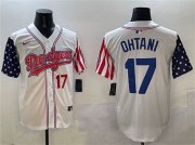 Cheap Men's Los Angeles Dodgers #17 Shohei Ohtani White Limited Stitched Baseball Jersey