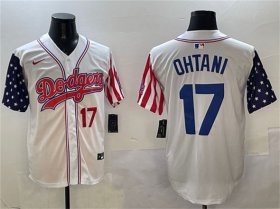 Cheap Men\'s Los Angeles Dodgers #17 Shohei Ohtani White Limited Stitched Baseball Jersey