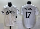 Men's Los Angeles Dodgers #17 Shohei Ohtani White 2025 LA Gothic Style With 2024 World Series Champions Patch Vapor Premier Limited Stitched Baseball Jersey Cheap Wholesale