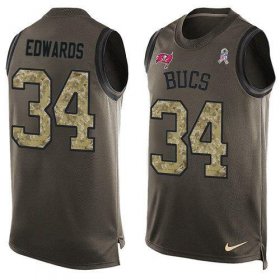 Wholesale Cheap Nike Buccaneers #34 Mike Edwards Green Men\'s Stitched NFL Limited Salute To Service Tank Top Jersey
