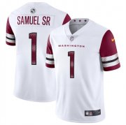 Men's Washington Commanders #1 Deebo Samuel Sr White 2025 Vapor Limited Football Stitched Jersey Cheap
