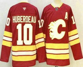 Cheap Men\'s Calgary Flames #10 Jonathan Huberdeau Red Authentic Jersey