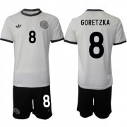 Men's Germany #8 Leon Goretzka White 2025 Home Soccer Jersey Suit