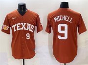 Cheap Men's Texas Longhorns #9 Joley Mitchell Orange 2025 Softball National Champions & SEC Patch Stitched Jersey