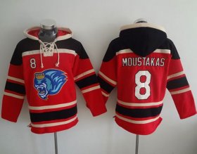 Wholesale Cheap Royals #8 Mike Moustakas Red Sawyer Hooded Sweatshirt MLB Hoodie