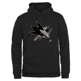 Wholesale Cheap Men\'s San Jose Sharks Black Rink Warrior Pullover Hoodie