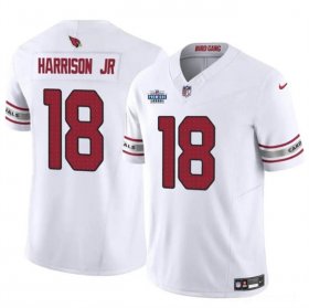 Men\'s Arizona Cardinals #18 Marvin Harrison Jr White 2024 With Draft Patch F.U.S.E. Vapor Untouchable Limited Stitched Football Jersey