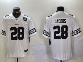 Cheap Men\'s Las Vegas Raiders #28 Josh Jacobs White Limited Stitched Jersey