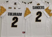 Cheap Men's Colorado Buffaloes #2 Shadeur Sanders White With XII Patch 2025 F.U.S.E. Stitched Football Jersey