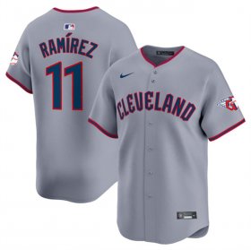 Cheap Men\'s Cleveland Guardians #11 Jose Ramirez Gray 2025 Alternate Limited Stitched Baseball Jersey
