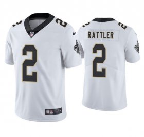 Men\'s New Orleans Saints #2 Spencer Rattler White 2025 Vapor Limited Football Stitched Jersey Cheap