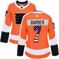 Wholesale Cheap Adidas Flyers #7 Bill Barber Orange Home Authentic USA Flag Women's Stitched NHL Jersey