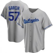 Cheap Men's Los Angeles Dodgers #57 Luis Garcia Grey Cool Base Stitched Baseball Jersey