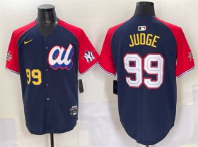Men\'s American League #99 Aaron Judge Navy Red Alternate 2025 All-Star Edition Limited Stitched Baseball Jersey Cheap Wholesale