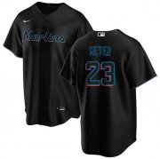 Cheap Men's Miami Marlins #23 Max Meyer Black Cool Base Stitched Baseball Jersey