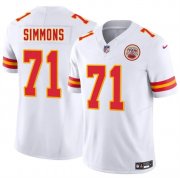 Cheap Men'sKansas City Chiefs #71 Josh Simmons White 2025 Draft F.U.S.E. Vapor Untouchable Limited Football Stitched Jersey