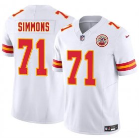 Cheap Men\'sKansas City Chiefs #71 Josh Simmons White 2025 Draft F.U.S.E. Vapor Untouchable Limited Football Stitched Jersey