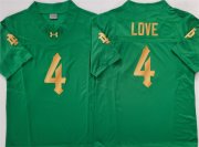Cheap Men's Notre Dame Fighting Irish #4 Jeremiyah Love Green 2025 F.U.S.E. Limited Stitched Jersey