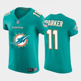 Wholesale Cheap Miami Dolphins #11 DeVante Parker Aqua Green Men\'s Nike Big Team Logo Elite NFL Jersey