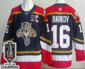Cheap Men\'s Florida Panthers #16 Aleksander Barkov Navy 2025 Stanley Cup Champions Authentic Jersey