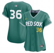 Women's Boston Red Sox #36 Triston Casas Green 2025 City Connect Limited Stitched Baseball Jersey(Run Small) Cheap