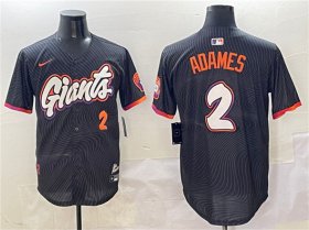 Cheap Men\'s San Francisco Giants #2 Willy Adames Anthracite 2025 City Connect Limited Stitched Baseball Jersey