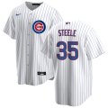 Cheap Men's Chicago Cubs #35 Justin Steele Nike Home White Cool Base Jersey