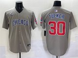 Cheap Men's Chicago Cubs #30 Kyle Tucker Gray Limited Stitched Baseball Jersey