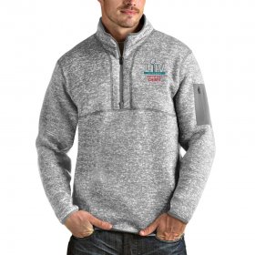Wholesale Cheap Men\'s Kansas City Chiefs NFL Heather Gray Super Bowl LIV Bound Fortune Quarter-Zip Pullover Jacket