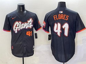 Cheap Men\'s San Francisco Giants #41 Wilmer Flores Anthracite 2025 City Connect Limited Stitched Baseball Jersey