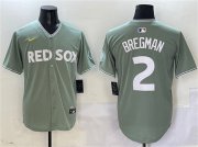 Cheap Men's Boston Red Sox #2 Alex Bregman Green 2025 City Connect Limited Stitched Baseball Jersey