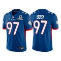 Wholesale Cheap Men's San Francisco 49ers #97 Nick Bosa 2022 Royal NFC Pro Bowl Stitched Jersey