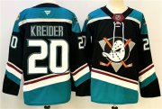 Men's Anaheim Ducks #20 Chris Kreider Black Teal 2024-25 Stitched Jersey Cheap Wholesale