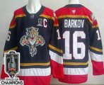 Cheap Men's Florida Panthers #16 Aleksander Barkov Navy 2025 Stanley Cup Champions Authentic Jersey